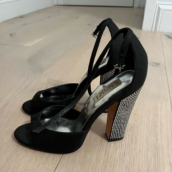 Badgley Mischka sequin block heels with straps. Used but barely worn. ~4” heel. - Picture 4 of 5